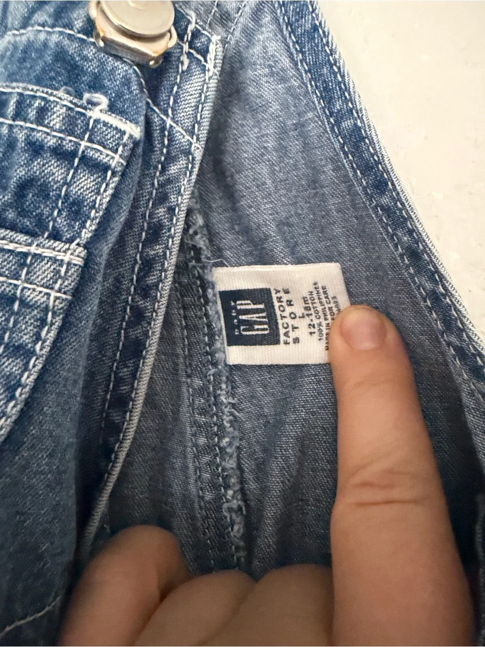 GAP Denim Short Overalls in Blue